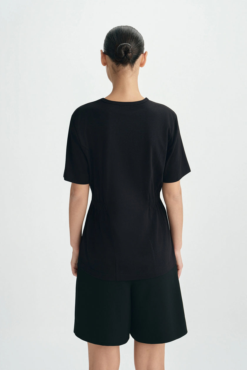 Aveline Cinched Waist Top Black