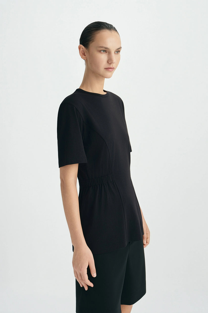 Aveline Cinched Waist Top Black