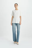 Aveline Cinched Waist Top Pearl