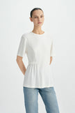 Aveline Cinched Waist Top Pearl