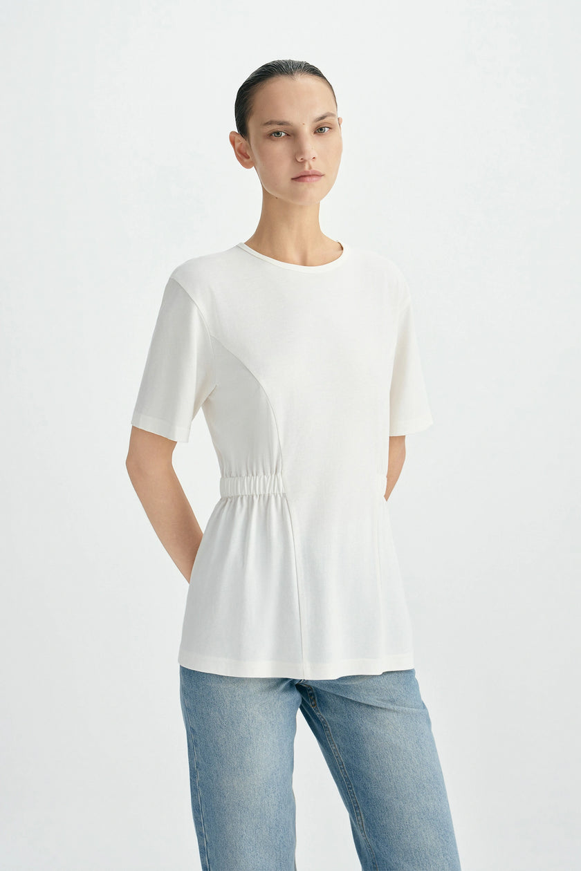 Aveline Cinched Waist Top Pearl