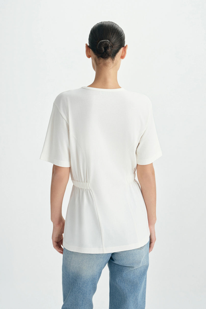 Aveline Cinched Waist Top Pearl
