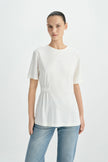 Aveline Cinched Waist Top Pearl