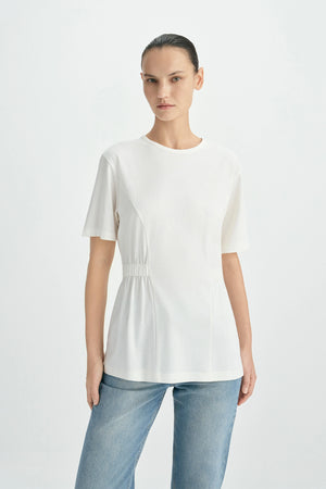 Aveline Cinched Waist Top Pearl