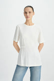Aveline Cinched Waist Top Pearl