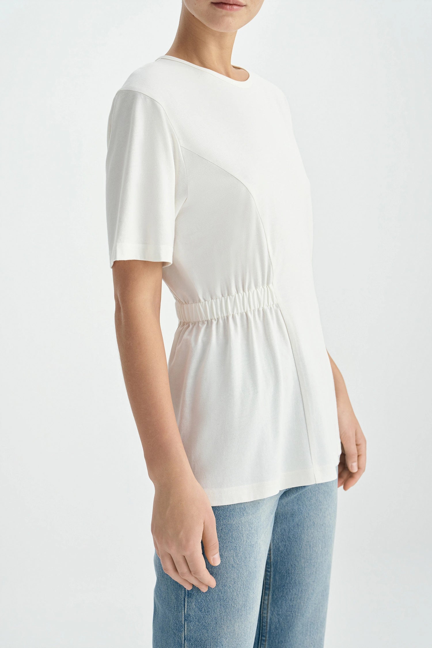 Aveline Cinched Waist Top Pearl