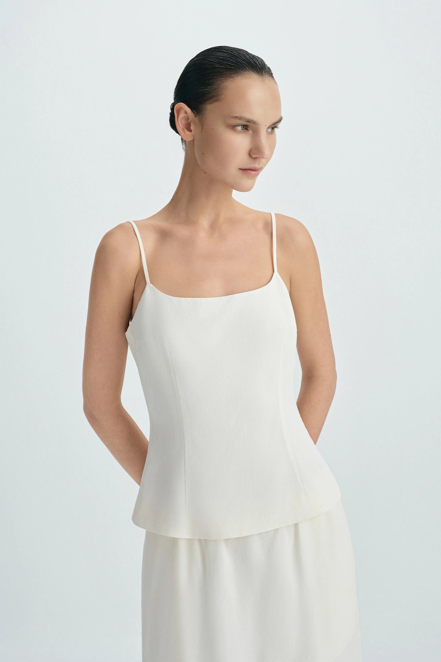 Coria Open Back Cami Top Egret