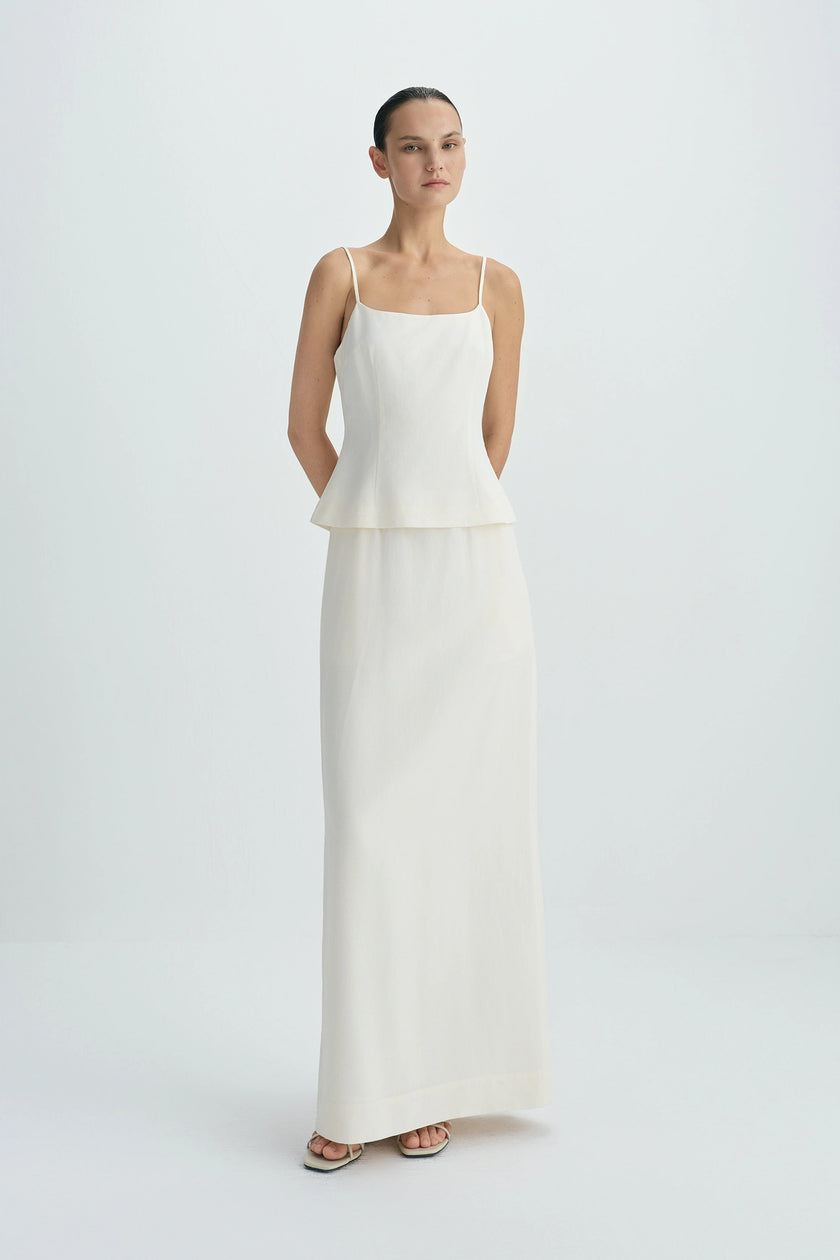 Coria Open Back Cami Top Egret