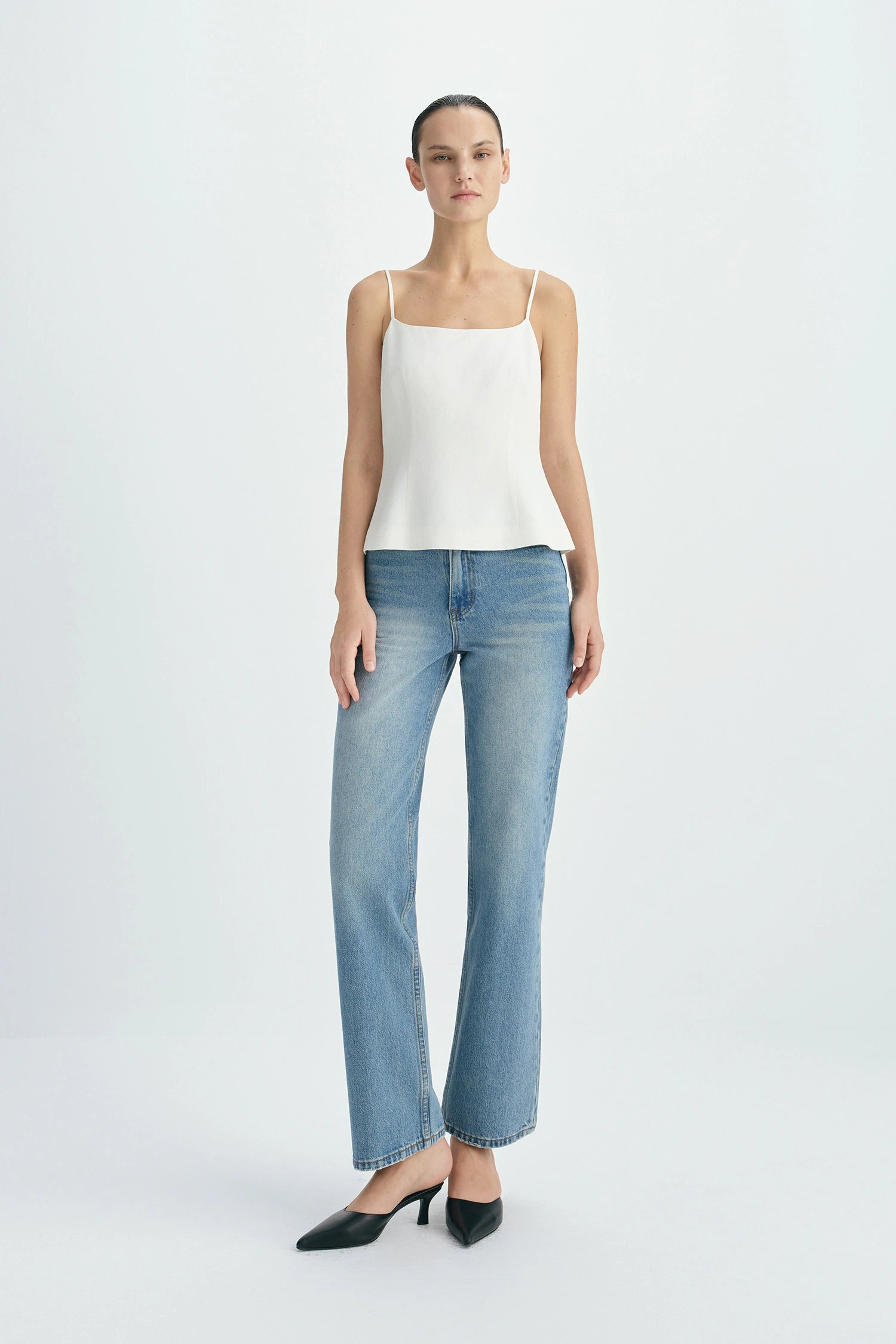 Coria Open Back Cami Top Egret
