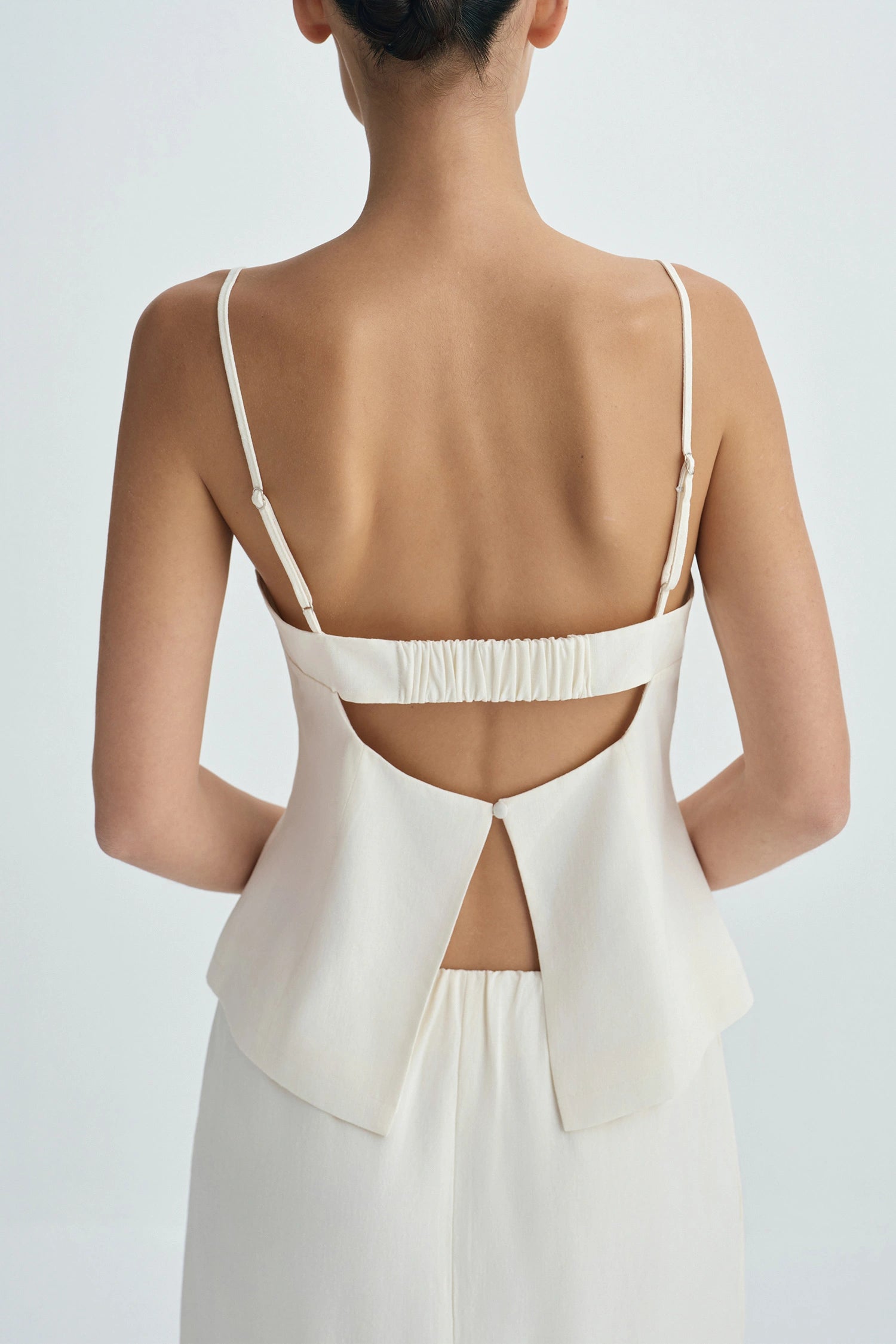 Coria Open Back Cami Top Egret