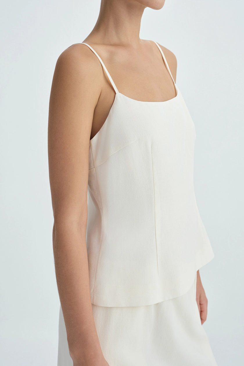 Coria Open Back Cami Top Egret
