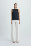 Lucida Twist Shoulder Top Navy