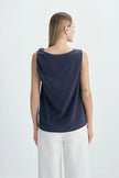 Lucida Twist Shoulder Top Navy