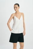 Velin Center Pintuck Cami Top Egret