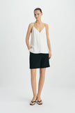 Velin Center Pintuck Cami Top Egret