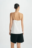 Velin Center Pintuck Cami Top Egret