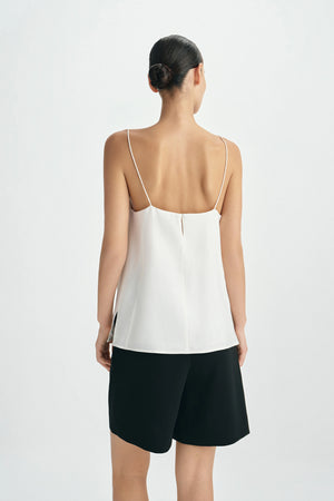 Velin Center Pintuck Cami Top Egret