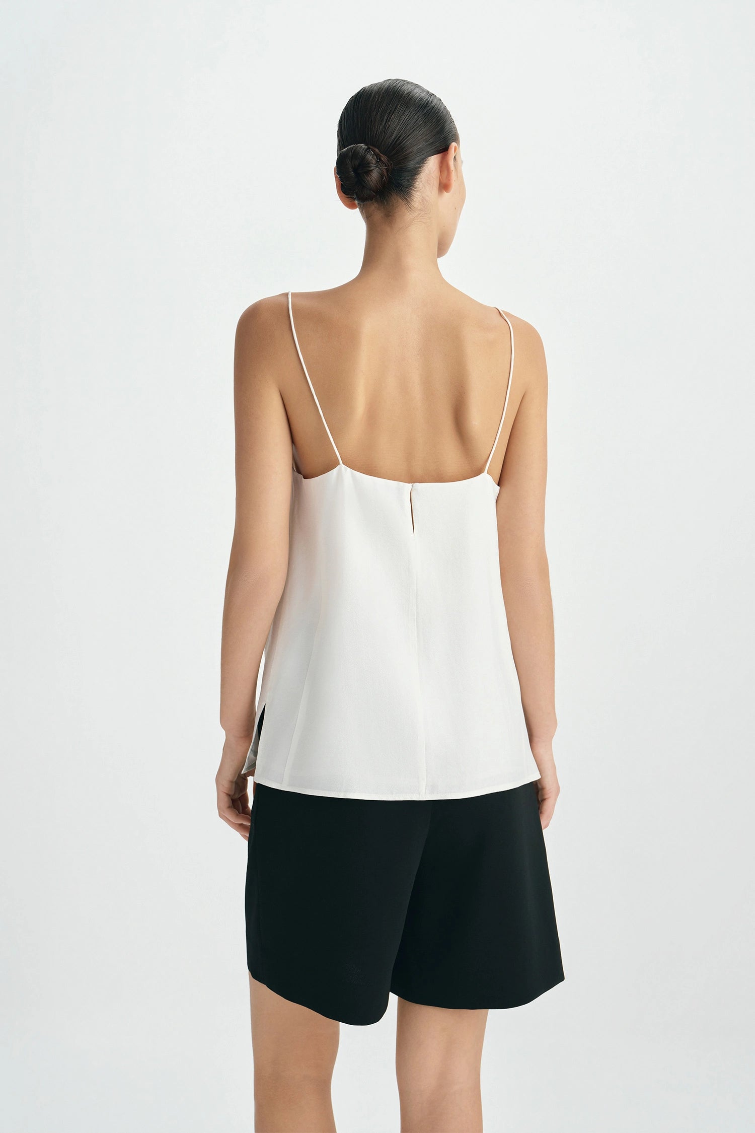 Velin Center Pintuck Cami Top Egret