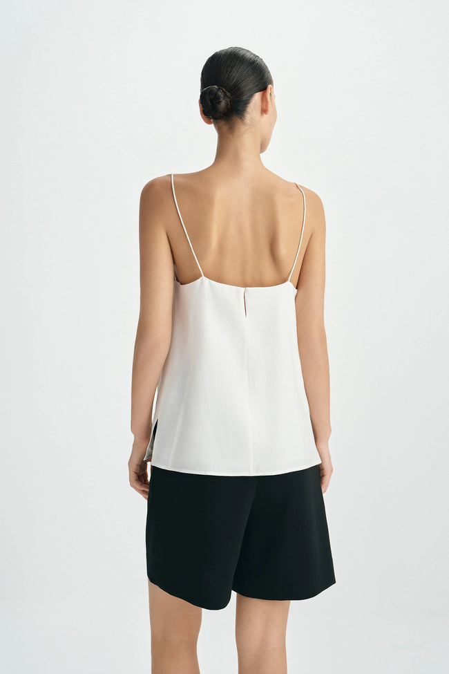Velin Center Pintuck Cami Top Egret