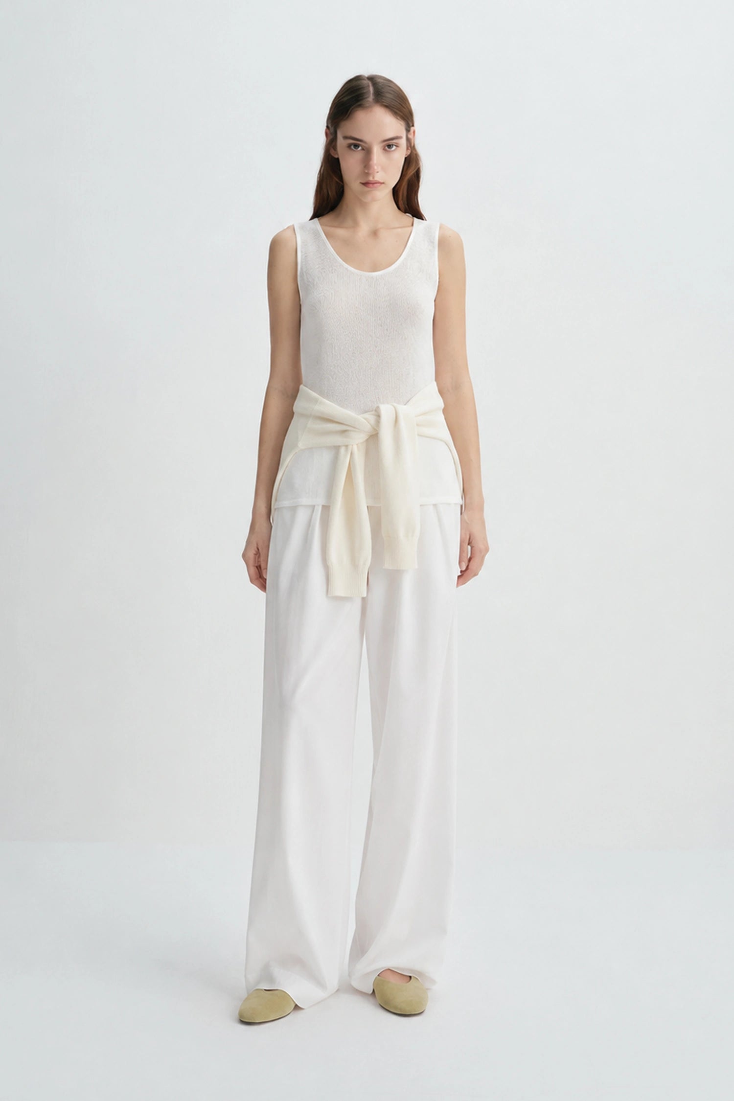 Brisa Sheer Textured Tank Marshmallow