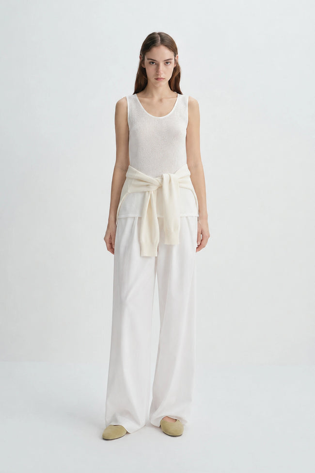 Brisa Sheer Textured Tank Marshmallow