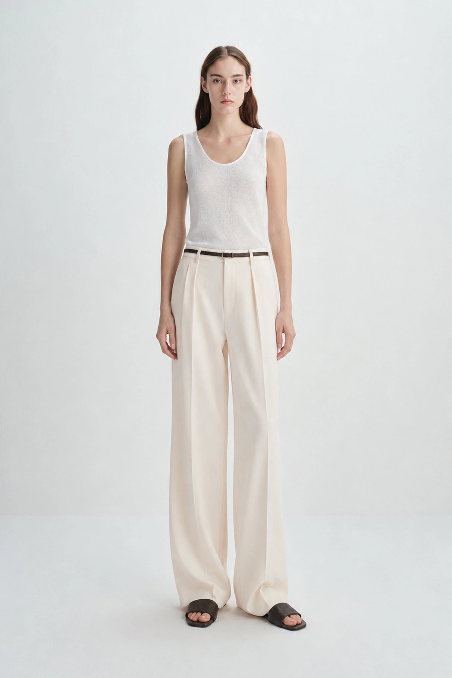 Brisa Sheer Textured Tank Marshmallow