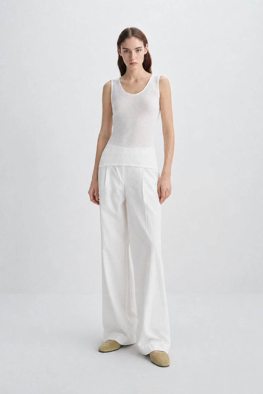 Brisa Sheer Textured Tank Marshmallow
