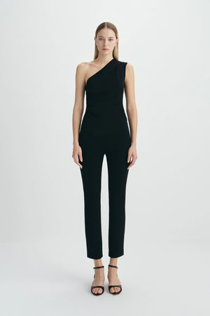 Zinnia One Shoulder Top Black