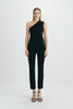 Zinnia One Shoulder Top Black