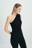 Zinnia One Shoulder Top Black