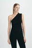 Zinnia One Shoulder Top Black