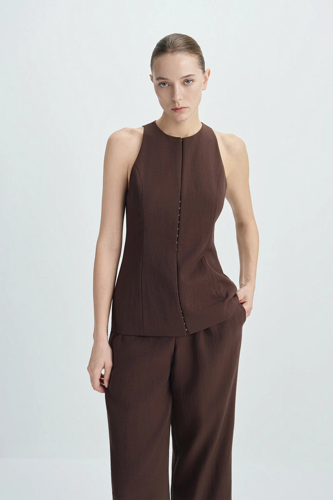 Lustrelle Hook & Eye Detailed Front Top