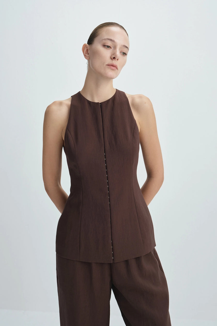 Lustrelle Hook & Eye Detailed Front Top