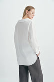 Liora Asymmetric Neck Shirt-White