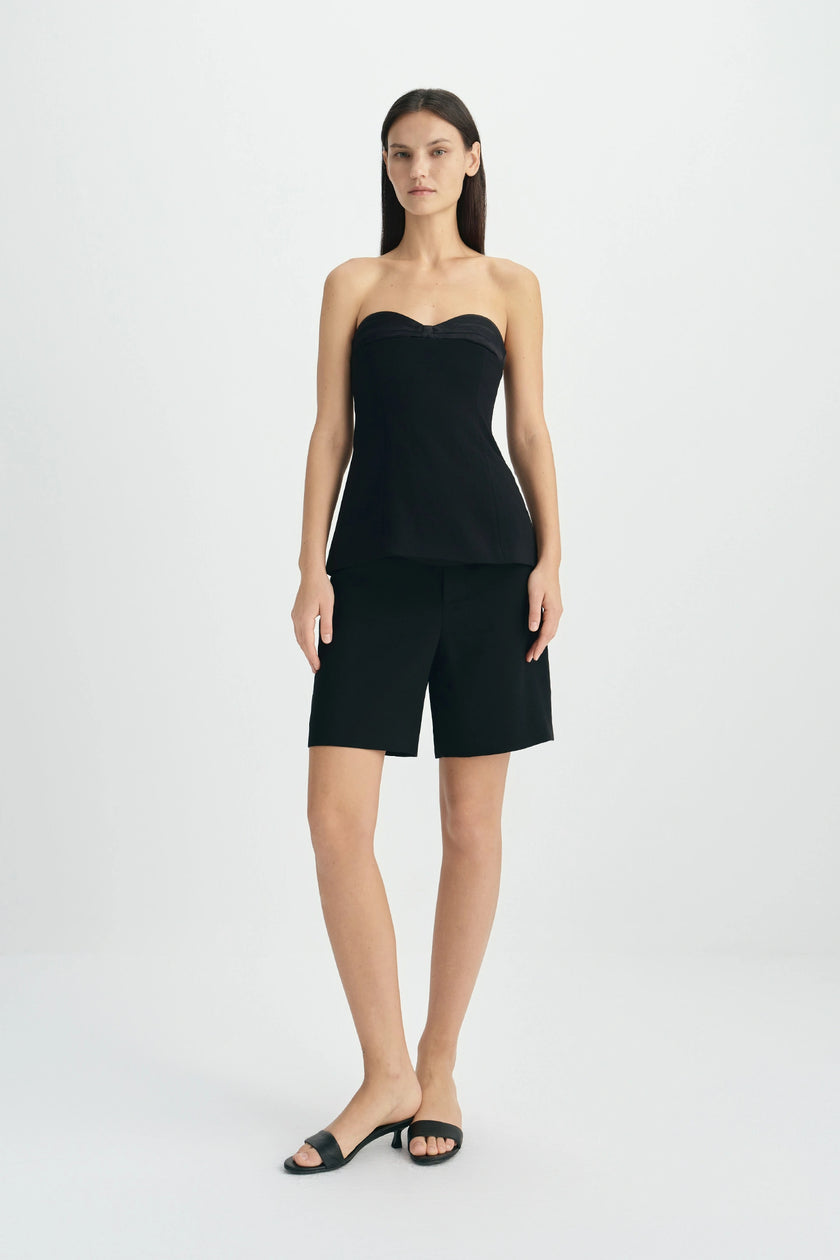 Lunis Sweetheart Strapless Top-Black