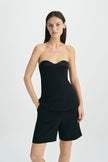 Lunis Sweetheart Strapless Top-Black