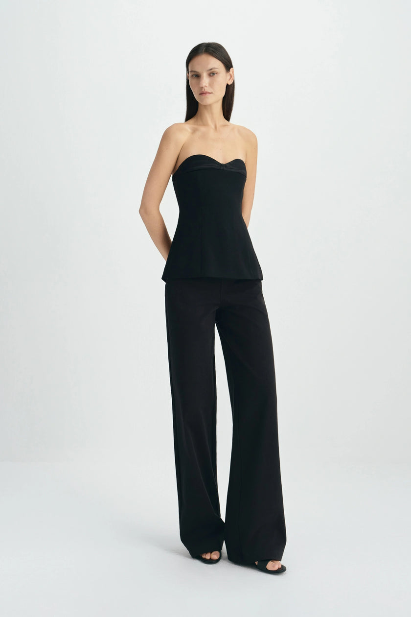 Lunis Sweetheart Strapless Top-Black