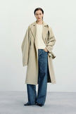 Grand Scarf Coat in Beige