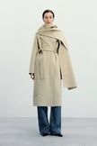 Grand Scarf Coat in Beige