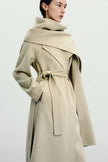 Grand Scarf Coat in Beige