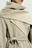 Grand Scarf Coat in Beige