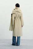 Grand Scarf Coat in Beige