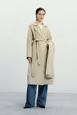 Grand Scarf Coat in Beige