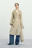 Grand Scarf Coat in Beige