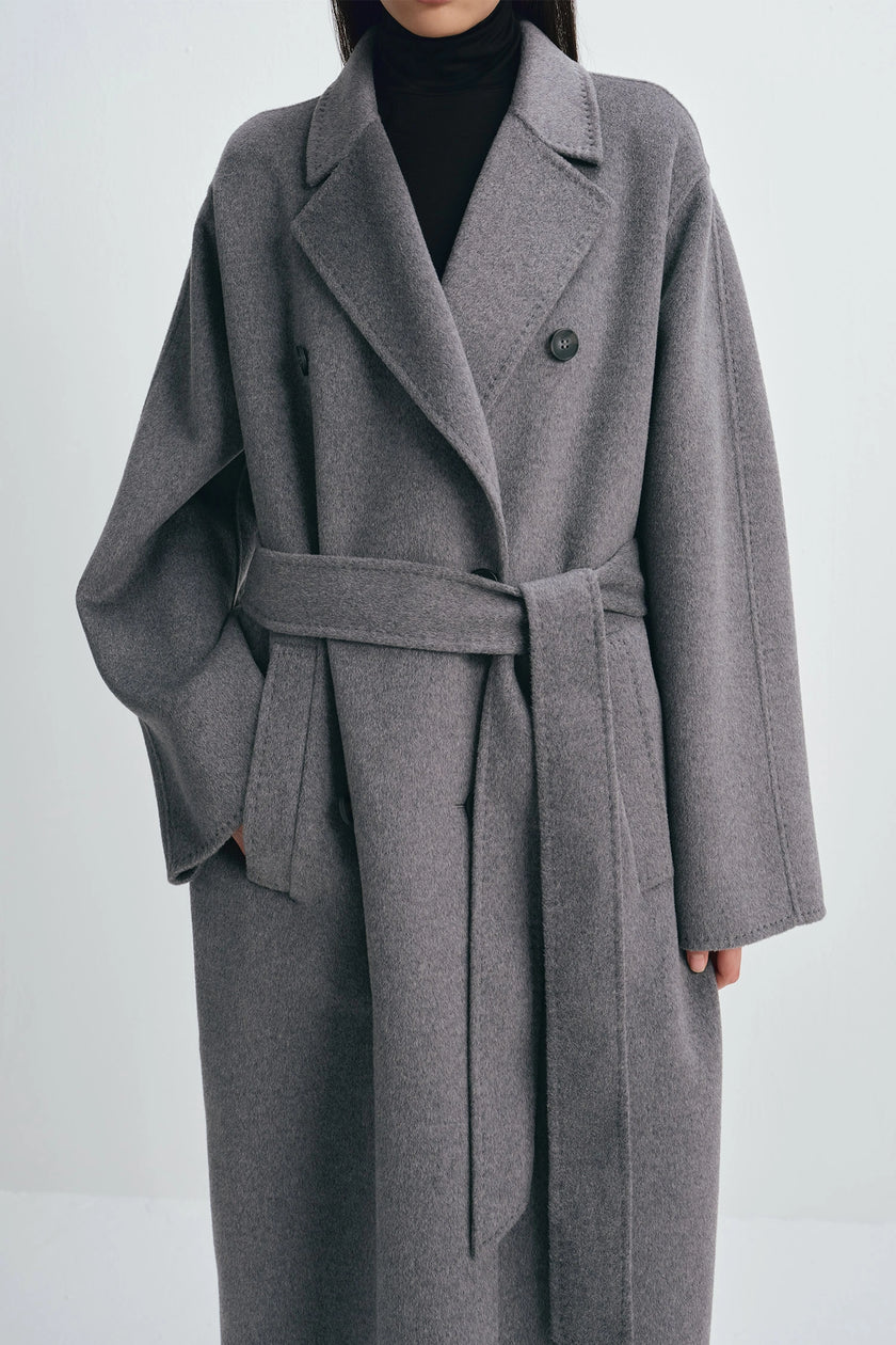 Martine Belted Coat Grey