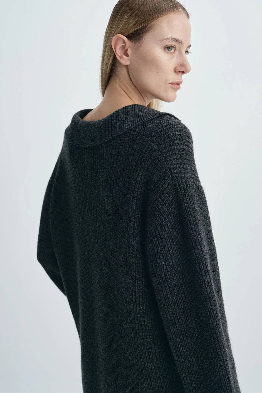 Crémieux Boxy Polo Sweater Cinder