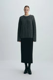 Vendome Wide Rib Boxy Sweater Cinder