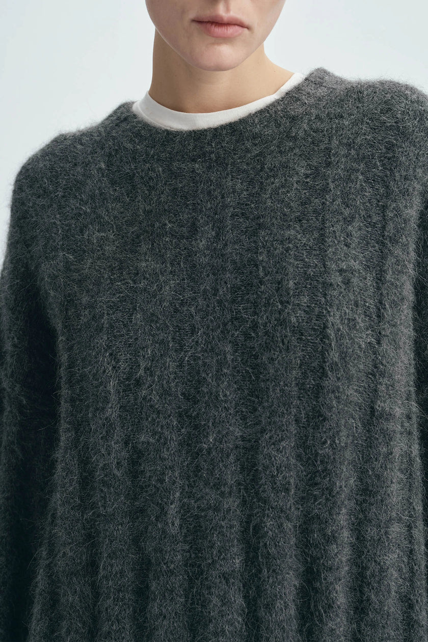 Vendome Wide Rib Boxy Sweater Cinder