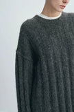 Vendome Wide Rib Boxy Sweater Cinder
