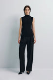 Neil Pleated Waist Pant Black